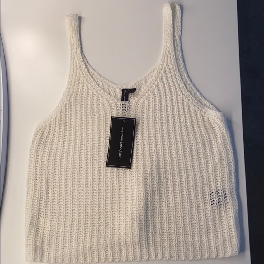 Cream sweater tank top